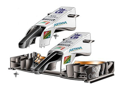 Force India VJM07 - новое переднее антикрыло