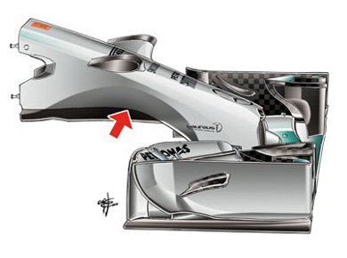 Mercedes F1 W05 Hybrid - облегченный нос