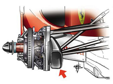 Ferrari F10 – увеличенный воздуховод тормозов