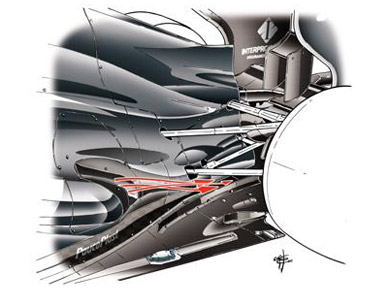 Sauber C32 – обновления задней части кузова