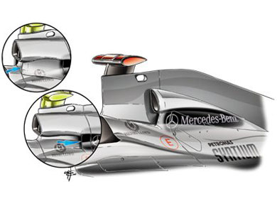 Mercedes GP MGP W01 – новый воздуховод