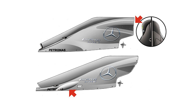 Mercedes F1 W06 Hybrid – обтекатель двигателя