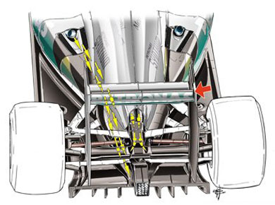 Mercedes F1 W03 - задний диффузор Mercedes F1 W03 - задний диффузор