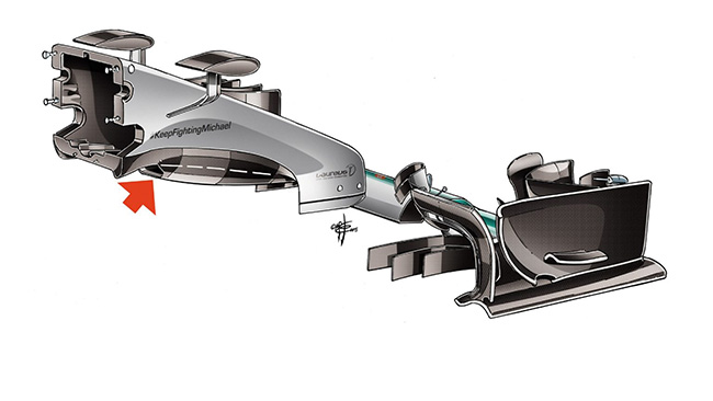Mercedes F1 W06 Hybrid – носовой обтекатель Mercedes F1 W06 Hybrid – носовой обтекатель