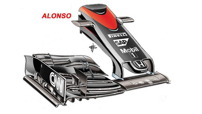 McLaren MP4-30 - новый носовой обтекатель McLaren MP4-30 - новый носовой обтекатель
