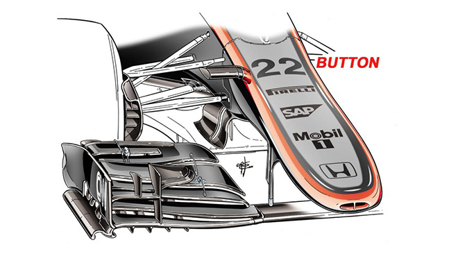 McLaren MP4-30 - новый носовой обтекатель McLaren MP4-30 - новый носовой обтекатель