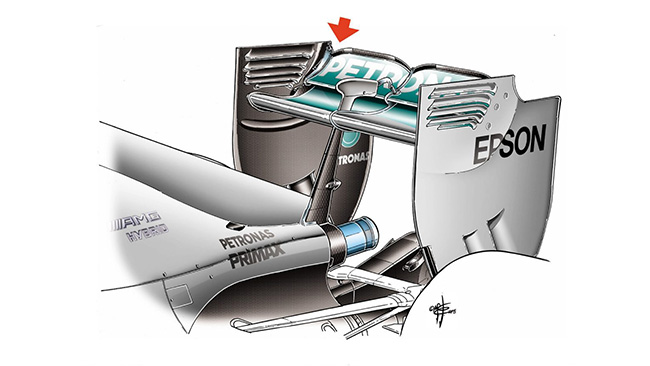 Mercedes F1 W06 Hybrid - заднее антикрыло Mercedes F1 W06 Hybrid - заднее антикрыло