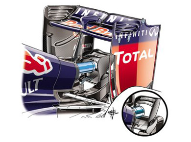 Red Bull RB10 - обновленное заднее антикрыло Red Bull RB10 - обновленное заднее антикрыло