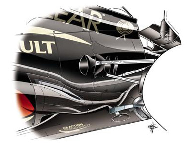 Lotus E21 – новая выхлопная система Lotus E21 – новая выхлопная система