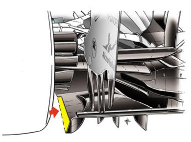 McLaren MP4-28 - измененный задний диффузор