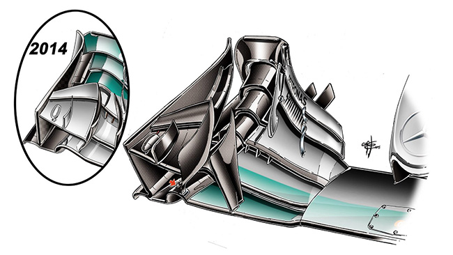 Mercedes F1 W06 Hybrid - переднее антикрыло Mercedes F1 W06 Hybrid - переднее антикрыло