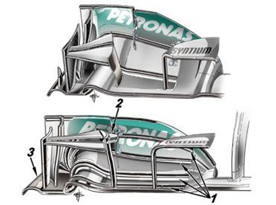 Mercedes F1 W04 - передние антикрыло Mercedes F1 W04 - передние антикрыло