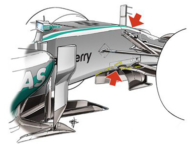 Mercedes F1 W05 – нижняя секция шасси