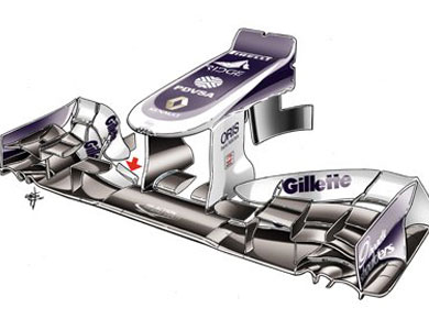 Williams FW34 - новое переднее антикрыло Williams FW34 - новое переднее антикрыло