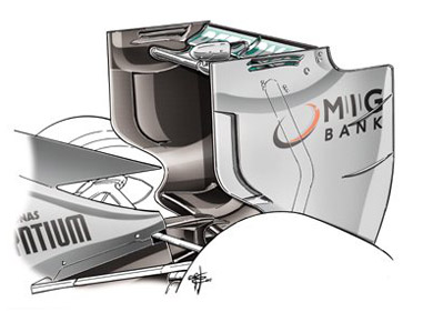 Mercedes F1 W04 - заднее антикрыло для Монцы Mercedes F1 W04 - заднее антикрыло для Монцы