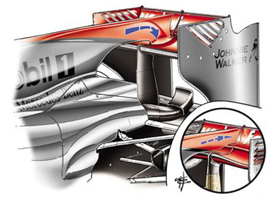 McLaren MP4-25 – изменения заднего антикрыла McLaren MP4-25 – изменения заднего антикрыла