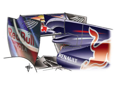 Red Bull RB6 – изменения заднего антикрыла Red Bull RB6 – изменения заднего антикрыла
