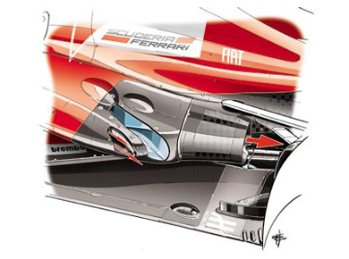Ferrari F138 - охлаждение выхлопной системы Ferrari F138 - охлаждение выхлопной системы