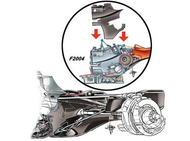 Mercedes F1 W04 - двойной кожух коробки передач Mercedes F1 W04 - двойной кожух коробки передач